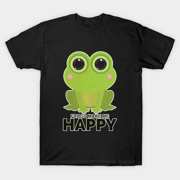 Frogs Make Me Happy T-Shirt by adamzworld